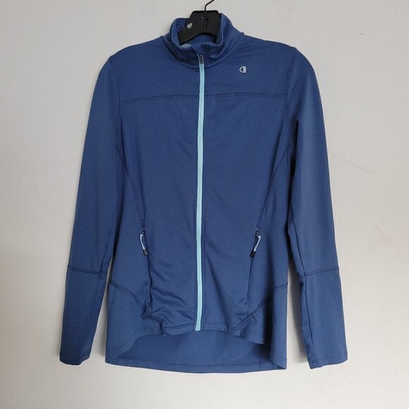 Champion Performance Active Workout Blue Full Zipper Long Sleeve Jacket Sz Small - Picture 13 of 13